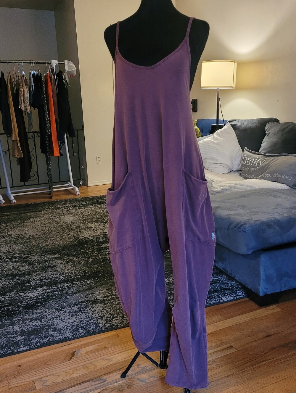 Free People Movement Mauve Purple Hot Shot Jumpsuit Size XS (Has Flaws)